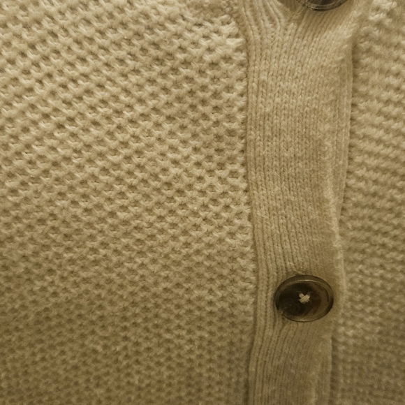 Madewell Button Back Sweater Cotton Blend Knit Ivory Comfortable Flattering Sz S - Picture 5 of 6